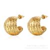 Moda Europeia e Americana Brincos de Aço Titânio de Alta Qualidade Luxo Acessível Estilo Ins Feminino Aço Inoxidável Brincos Assimétricos de Ouro 18K
