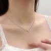 Collar de mariposa de aguamarina en plata esterlina S925 para mujer, combinable a diario, de nicho sin color, de alta gama, ligero y de lujo, nueva cadena de clavícula.