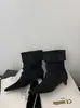 ¡Temporada de Primeros Encuentros! Botas de Tacón Cuadrado con Punta para Mujer Estilo Europeo y Americano Piel Suave Arrugada Botines Elegantes de Tacón Bajo Botas de Montar de Tacón Medio Plegables