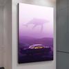 Cross-border estilo nórdico sala de estar pintura decorativa moderno minimalista carro mural quarto das crianças baleia carro pendurado pintura núcleo 2731