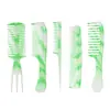 Peine de 5 piezas para el cabello transfronterizo, plástico no rompible para uso doméstico, para cabello largo, cabello grueso, permanente, cabeza de aceite puntiaguda, juego de peines