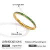 Anillos apilables Wanxing de acero inoxidable chapado en oro de 18 quilates de cuatro colores con circonitas microincrustadas para mujer, estilo clásico, múltiples tamaños, venta al por mayor transfronteriza