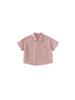 Roupa Infantil Yubao Verão Novo Top Infantil Fino Versátil Casual Gola Lapela Manga Curta Camisa Xadrez Bordada com Letras