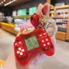 Llavero de Consola de Juegos Portátil de Dibujos Animados Shiba Inu Mando Nostálgico de la Infancia Juego Tetris Colgante Pequeño