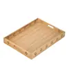 Bandeja Tallada Flor de Ciruelo de Fábrica Original, Bandeja de Té Rectangular para Uso Doméstico, Bandeja de Frutas para Tiendas, Venta al por Mayor a Partir de Una Pieza