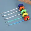 Regla de Medición de Ropa Portátil, Cinta Métrica Cuadrada Pequeña Retráctil Automática, Colgante de Llavero, Regla de Hierro Multiusos, Mini Regla Pequeña de Acero