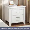 Mesa de noche de madera maciza para dormitorio, estilo chino, sin montaje, mueble de almacenamiento moderno y sencillo para mesita de noche