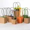 Bolsa Tote Flor de Natal, Bolsa Tote Flor Kraft, Sacola para Embalagem de Flores, Caixa para Embalagem de Arranjo Floral com Flores Azuis