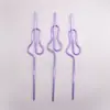 Pajita con forma de cristal al por mayor protección del medio ambiente tubo duro PETG fiesta loca desechable linda creativa pajita de plástico