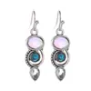 Pendientes de Ojo de Gato Moonlight para Moda Amazon Transfronteriza Pendientes de Cristal de Diamante de Vidrio Forma de Gota Pendientes de Clip para Oreja de Cristal de Imitación