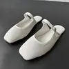 Meias chinelos de trama retrô para mulheres, mules macios antiderrapantes, versáteis para primavera e outono, adequados para o trajeto para o trabalho, tamanho 36, 37