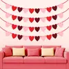 Suministros para Bodas Día de San Valentín Bandera de Amor de Fieltro Banner con Forma de Corazón No Tejido Cortina de Puerta de Corazón Rojo DIY Gratis