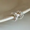 Pendientes de Aro Trenzados Estilo Japonés y Coreano para Mujer, Pendientes Pequeños para Lóbulo, Diseño de Nicho, Simples y Versátiles, Pendientes Simples y de Alta Gama