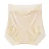 Estilo Nacional Nuevo Estilo Chino Panties de Mujer de Cintura Alta con Cobertura Completa de Cadera, Jacquard en Relieve, Longitud Extendida, Entrepierna de Seda y Diseño Triangular