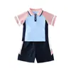 Nuevo Producto 2023 Vestido de Verano para Jardín de Infantes Traje de Manga Corta Estilo Universitario Graduación Uniforme Escolar Infantil Verano Escuela Primaria Clase
