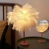 Luz de Noche LED de Pluma Personalizada Decoración de Ambiente para Dormitorio Forma de Diente de León Lámpara de Mesa con Cable de Cobre LED Luz Nocturna USB