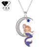 Knn-49 Colar de Sereia Feminino Desenho Animado Joias Transfronteiriças Amazon Aliexpress Venda Quente Acessórios Incrustados Atacado