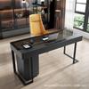 Escritorio de lujo italiano minimalista, ligero, estilo crema, escritorio de estudio para apartamento pequeño, escritorio de estudio de alta gama, escritorio de computadora