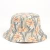 Sombrero de Pescador de Hojas Europeo y Americano para Mujer Estilo Japonés Algodón y Lino Estampado Sombrero de Cubeta Verano Ocio al Aire Libre Versátil Sombrero de Protección Solar