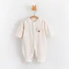Macacão de Bebê Tipo Primavera e Outono Roupas de Bebê 100% Algodão para Meninos e Meninas, Pijama de Manga Longa Sem Costura para Todas as Estações