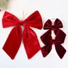 Pingente de Laço Grande de Natal Decoração de Tecido de Natal DIY Pingente de Laço para Árvore de Natal Decoração de Janela