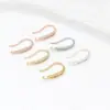 Ganchos para Oreja con Anillas Colgantes, Incrustados con Diamantes, Color Duradero, Chapados en Oro de 14K, Accesorios para Pendientes DIY Hechos a Mano A02