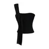 Camisole de Um Ombro com Design Irregular Feminina Verão Estilo Puro Lust Sexy Sem Alças Peça Externa Tubo Top Top Básico