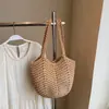 Bolsa de Palha Trançada Vazada para Mulheres 2026 Primavera Nova Tendência Moda Bolsa Tote Grande Capacidade Bolsa de Viagem Férias