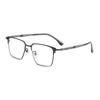 Lentes Retro de Aleación de Media Montura para Hombre, Anti Luz Azul, Material Ultraligero, Armazón para Lentes de Miopía para Estudiante/Negocios de Alta Calidad, Protección Ocular