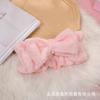 Diadema de terciopelo con lazo de ala ancha estilo coreano para niña, bonita banda para el cabello para lavarse la cara y el cabello, diadema de felpa de hada de color sólido