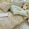 Set de Cuatro Piezas para Dormir Desnudo Transpirable Grado A para Mamá y Bebé Sensación de Nube Esponjosa Muselina de Doble Capa Ropa de Cama para Dormitorio Set de Tres 3 o Cuatro 4 Piezas Sábana Funda de Edredón