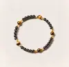 Pulseira de obsidiana natural estilo Montanha Putuo para homens e mulheres, pulseira de pedra olho de tigre amarelo, atacado para atrações turísticas
