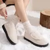 Zapatos de Mujer, Zapatos de Algodón, Botas de Algodón Nuevas Transfronterizas, Botines Cortos de Terciopelo Grueso, Estilo Cálido con Velcro, Suela Suave, Botas de Nieve Cómodas para Mujer