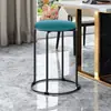 Banqueta Redonda de Aço para Uso Doméstico, Banqueta Pequena da Moda, Empilhável e Durável, Banqueta de Mesa de Jantar Nórdica, Banco Moderno Minimalista