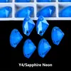 Broca de Vidro em Formato de Machado para Chanfrar Bordas, Strass de Costura à Mão com Fundo Plano, Acessórios Coloridos Fluorescentes Neon para Roupas DIY com Duas Furações, Joias Artesanais