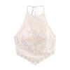 Amazon Wholesale Verano Nuevo Estilo Europeo y Americano Top Bordado de Cuello Halter con Espalda Descubierta y Cordones Traje Casual de Pantalón 7521012