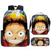 Fuente de Amazon Transfronteriza mochila de una pieza One Piece Mochila Escolar Estudiante Mochila de Luffy Bolso de Hombro Estuche para Lápices