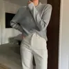 Top Tricotado de Manga Comprida com Gola Polo