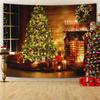 Pano de fundo de Natal Decoração de lareira de Natal em estilo europeu Foto ao vivo Pano pendurado Atividade de feriado Vestir Tapeçaria fotográfica
