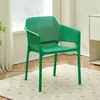 Silla de Plástico para el Hogar Nórdico, Silla Simple Engrosada con Reposabrazos y Respaldo, Silla con Respaldo para Exteriores para Negociación, Ocio y Uso en el Comedor