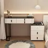 Nova penteadeira de luxo estilo nórdico para o quarto, armário de gavetas inteligente multifuncional minimalista moderno com mesa de maquiagem integrada