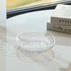 Borda de prata Ripple Fruit Plate Household Living Room Plate Prato de frutas Phnom Penh Bolo de sobremesa transparente Osso cuspindo talheres