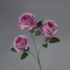 Flores Artificiales, Rosa Anna de Tres Cabezas, Arreglo Floral de Piso para Salón de Bodas, Decoración del Hogar, Flores Falsas, Venta al por Mayor desde Fabricante, Flores de Seda para Hotel