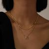 Collar Mini Burbuja 26 Letras Grandes Transfronterizo Europeo y Americano, Collar Multicapa Espiga, Regalo, Versátil y de Nicho