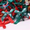 Vendas Diretas de Fábrica Laços Decorativos Tecidos da Série de Natal Fita de Poliéster Teida à Mão Sob Medida com Glitter Dourado e Prateado