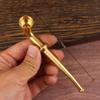 Pipa de Latón Solapa Corta para Cigarrillo Portátil Cazoleta de Cobre para Cigarrillo a la Antigua con Núcleo de Filtro Pipa de Latón Multifuncional de Doble Propósito para Cigarrillo Seco