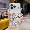 Funda TEMU con diseño floral de arte vintage, adecuada para iPhone 17 Pro, protección contra caídas en las cuatro esquinas, funda protectora transparente a prueba de golpes para 16 Pro Max