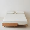 Sábana Bajera Ajustable Individual de Algodón de Fibra Larga Ropa de Cama Algodón Puro Color Sólido Simple Individual y Doble Protector de Colchón de Algodón Cubierta de Cama de Dormitorio