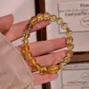 Pulsera de Citrino Amarillo de Purificación Natural Brasileña Lujo Ligero Cristal Transparente Fabricante Venta Directa al Por Mayor Pulsera Sensación de Gama Alta