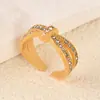 Anillo Abierto de Zirconia Chapado en Oro Moda Transfronteriza Aceite de Color que se Cae Diseño Creativo Joyería de Lujo Ligero Versátil para el Día a Día